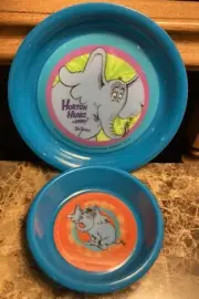 New Holographic 3D Plastic Plate And Bowl Dr Seuss Horton Hears A Who