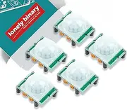 Lonely Binary Pack of 5 PIR Motion Sensors HC-SR501 – Infrared Motion Detectors for Arduino, ESP32, Raspberry Pi, Smart Home Automation & DIY Electronics Projects