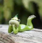 Frog Thinking Miniature Fairy Garden Statue Resin Small Figurine Home Decor Gift