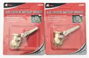 2 ATE PROFESSIONAL BRASS LOCK-ON TIRE INFLATOR AIR CHUCKS 1/4" NPT #93350