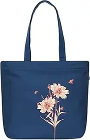 [Eco Right] Women's Canvas Bag, Shopper Large Beach Bag with Zip, Shopping Bag, Tote Bag