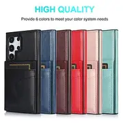 Phone Case For Samsung Galaxy S24 Ultra Plus S24 FE S23 S22 S21 S20 Ultra Plus FE S25 S25 Plus S25 Ultra Back Cover with Stand Holder Card Slot Shockproof Retr