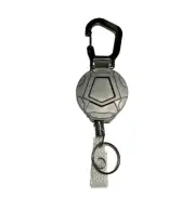 2-Pack - Heavy Duty Retractable Carabiner Keychain / ID Badge Holder