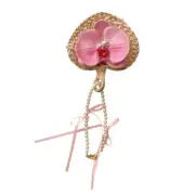 Portable Bag Pendant Moth Orchids Flower Pendant Bag Charm for Backpack