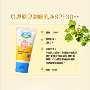 Baan貝恩 嬰兒防曬乳液35ml SPF30 【莉尼克】