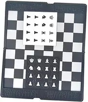 Gogogmee Educational Fun for Ages: Game International Checkers Set Compact Folding Chessboard Black