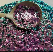 Mermaid Color Shift Glitter Solvent Resistant Premium Polyester 2oz Chunky Mix