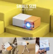 Portable LED Mini Projector - White/Yellow