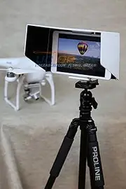 10 Inch Tablet iPad Sun Hood Sun Shade (Fits up to 11 inch) White with Tripod Mount for all version iPad 1 2 3 Air 2 Compatible with DJI Phantom 4 DJI Phantom 3 Professional Advanced Inspire 1 Phantom 2 Vision+ FC40 Transmitter Mount