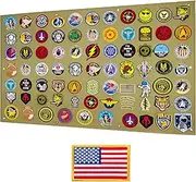 [MAXXPRO] Tactical Patch Display Panel Holder Board for Military Army Combat Morale Uniform Hook and Loop Emblems, 43 Inches x 27.5 Inches (Large), with 1 Flag Patch Included