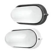 Essex Oval LED Bunker/Wall Light Exterior Full Face in White or Charcoal