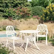 Patio Furniture Sets 3 Piece Bistro Set Cast Aluminium White