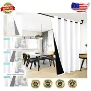 Heavyweight Pure White Sliding Door Curtains - Noise Reducing & Elegant Design