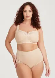 [Taking Shape] Taking Shape Wirefree Cotton Comfort Bra Size 16C in Nude - Plus Size Women's Clothing Nude