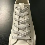 2 pair No Tie Flat Shoe laces System w/ Elastic Laces Casual Unisex Replacements