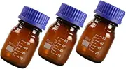 Cabilock 3Pcs Glass Bottles Chemical Sample Sealing Containers Sealing Performance for Laboratories Break Resistant Design for Chemical Packaging