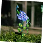 Garden Solar Peacock Decorative Lights, Lawn Decor Outdoor Waterproof Metal
