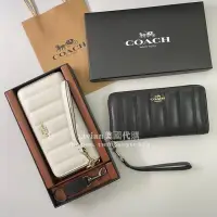 在飛比找iOPEN Mall優惠-vivian美國代購✨正品 coach 新款女生真皮條紋手腕