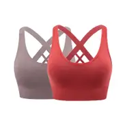 Nevenka 2 Pcs High Impact Sports Bra Medium Support Quick Dry Athletic Vest-Set2