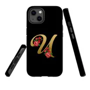 For Apple iPhone 13 Case, Armour Back Cover, Embellished Letter U