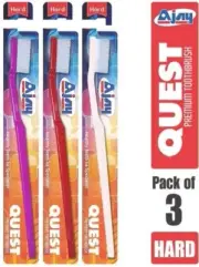 Ajay Quest Tooth Brush Hard (Pack of 3) Hard Toothbrush (Pack of 3)