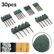 30Pcs Rubber Grinding Head Polishing Burr Bit Cylinder Derusting Rotary Tool Mix
