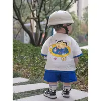 在飛比找蝦皮商城精選優惠-韓國童裝 兒童短袖套裝 男童套裝兒童純棉蠟筆小新短袖T恤短褲
