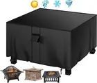 Gas Fire Pit Cover Square 40X40X25 Inch Fire Pit Table Protective Cover for