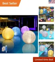 Inflatable 16'' Color Changing LED Pool Lights – Mood Lighting for Outdoors