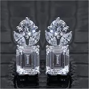 Ear Studs Huitan Fresh Style Stud Earrings for Girls Shiny Crystal Cubic Zirconia Fashion Women Earrings Silver Color Jewelry Ear Stud