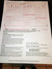 QTY 3 -IRS Compliant 2022 W-3 Transmittal of Wage and Tax Statements
