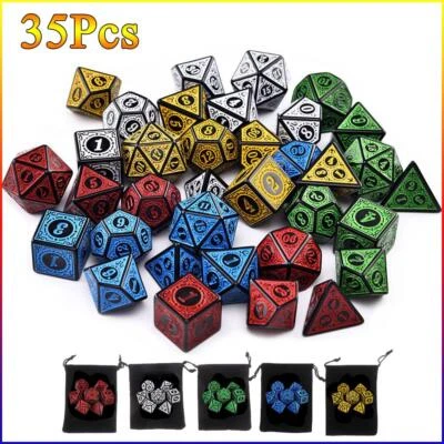 35/21/7pcs DND Polyhedral Dice Set - D4, D6, D8, D10, D12, D20 for RPG & Board