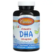 Carlson, Kid's Chewable DHA, Bursting Orange, 100 mg, 180 Soft Gels
