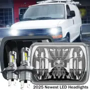 2PCS 7X6" 5x7" LED Headlights Square For Chevy Express Cargo Van 1500 2500 3500 (for: Peugeot)