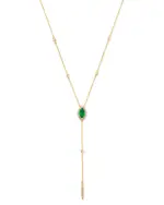 Bloomingdale's Fine Collection Emerald & Diamond Lariat Necklace in 14k Yellow Gold, 16-18