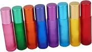 CTIRCHIU 8pcs Cosmetic Subpacking Bottle Glass Roll Bottles Steel Beads for Essential Oils Perfumes and Liquids Small Storage for Travel and Daily Use