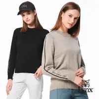 在飛比找PChome24h購物優惠-【Lynx Golf】女款羊絨混紡材質羅紋設計兩袖配條造型長