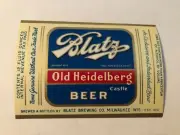 1940’s Blatz Old Heidelberg IRTP Bottle Beer Label- 4 1/2” x 3” -Mint!