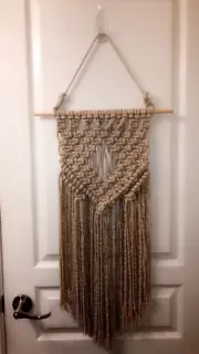 New hand made natural color macrame wall hanging 18x 11 inches
