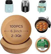 SIUDANGKA Mini Air Fryer Liners for 2qt Air Fryer, 100 Pcs Non-Stick Air Fryer Parchment Paper Pads Air Fryer Liners Compatible with Ninja AF080 Mini, COSORI 2.1, Instant Vortex 2-QT, CHEFMAN Small