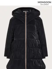 Monsoon Black Supersoft Tiered Coat (E71398) | $150 - $173