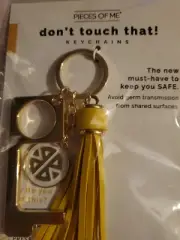 Pieces of Me Don't Touch That! Keychain Yellow