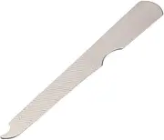 QUUPY 10PCS Silver Stainless Steel Double-sided Nail File With Curved Tip Finger Slit Knife Polished Plate Finger Trim Manicure Tool For Hand And Foot Care In Nail Salon
