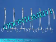 6 HEANEY Forceps 8.5" Extra Heavy, Double Tooth, Curved