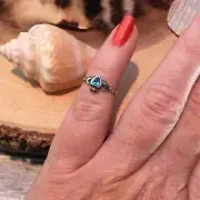 Blue Topaz CZ Claddagh Sterling Silver Toe Ring