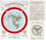 Flat Earth Map + Patent + Verso Key Alexander Gleason's 1892 Standard World Map