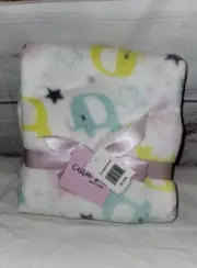 New Cutie pie Blanket Elephant Star Soft Plush Lovey Teal Pink Green Yellow Gray
