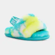 NEW UGG Sizes 6 to 12 Toddler's Fluff Yeah Marble Slide - Oasis Blue/ Sulphur