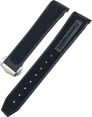 [DJDLFA] 18mm 19mm 20mm 21mm 22mm Soft Rubber Watchband，For Omega Xswatch Moon Watch Speedmaster Seamaster AT150 Upgrade Strap，For Tag Heuer Watch Replace Strap