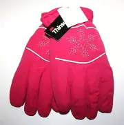 Jaclyn Smith Women's Cold Weather Pink Jeweled Snowflake Ski Gloves - S, M, or L